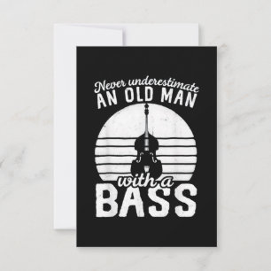 Cartão Um Velho Com Um Bass