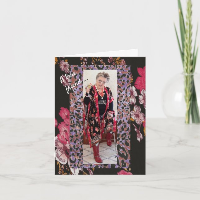 Cartão Um Verdadeiro Amigo Aniversário Desejando Um Cartã (Frente)