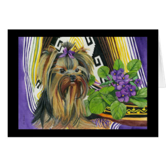Cartão Um Yorkie nomeado Violeta