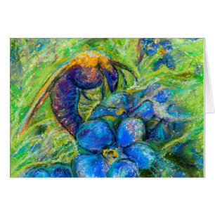 Cartão Uma abelha e não me esqueça das flores