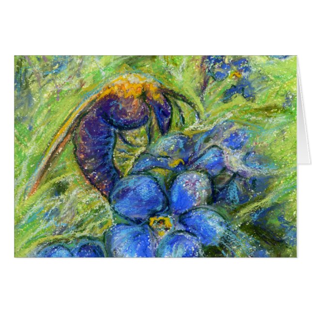 Cartão Uma abelha e não me esqueça das flores (Frente Horizontal)