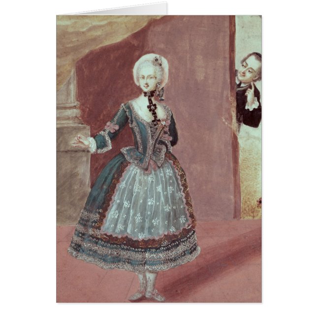 Cartão Uma atriz no papel de Rosinda (Frente)