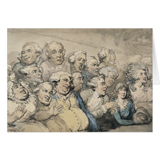 Cartão Uma audiência no teatro da pista de Drury (caneta (Frente Horizontal)