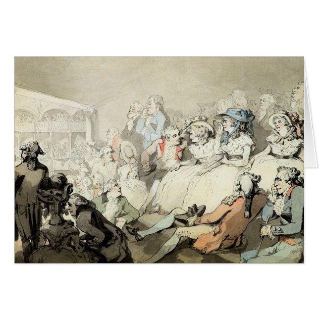 Cartão Uma audiência que olha um jogo, c.1785 (a caneta e (Frente Horizontal)