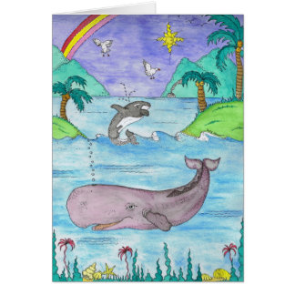 Cartão Uma baleia de um momento