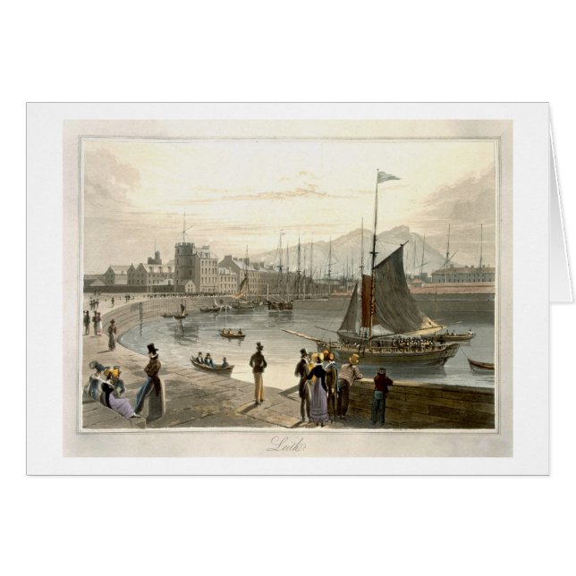 Cartão Uma balsa que chega em Leith, 'de uma viagem em (Frente Horizontal)