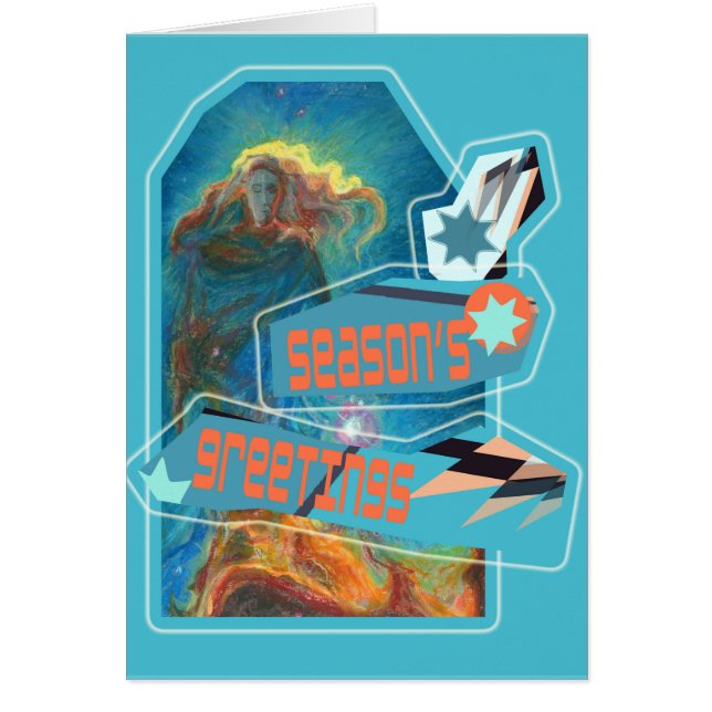 Cartão Uma bela dama nebula saudações sazonais (Frente)