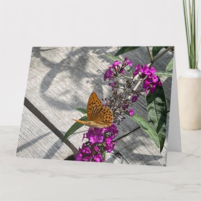 Cartão Uma borboleta amarela (Frente)