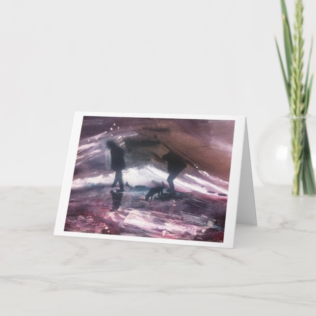 Cartão Uma caminhada pelas ondas (Frente)