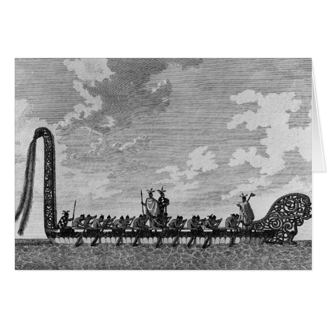 Cartão Uma canoa da guerra de Nova Zelândia (Frente Horizontal)