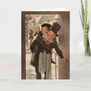 Cartão Uma Carol de Natal: Tim & Mr Cratchit