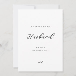 Cartão Uma Carta ao Meu Marido no Dia do Nosso Casamento