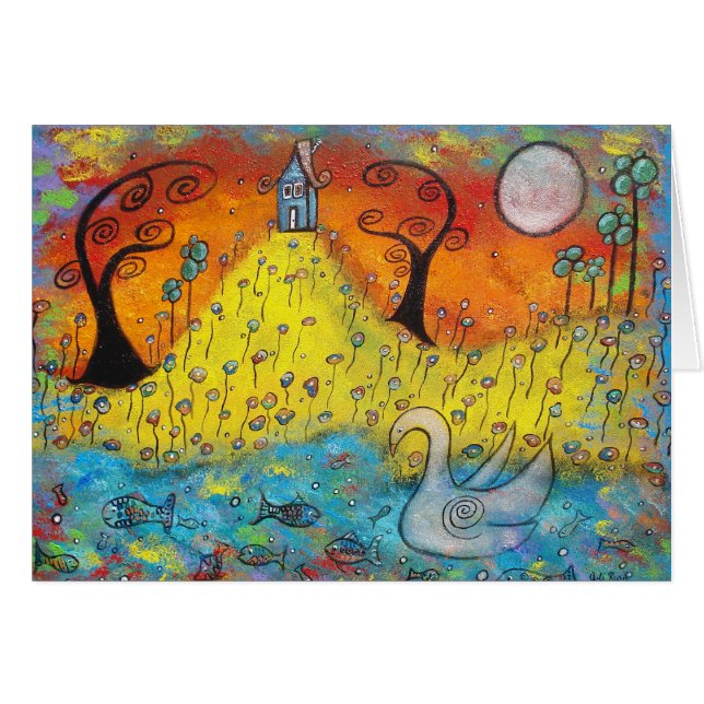 Cartão Uma casa de campo no monte (Frente horizontal)