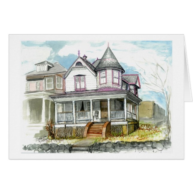 Cartão Uma casa do Victorian (Frente Horizontal)