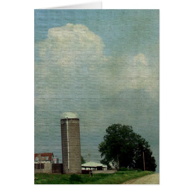 Cartão Uma cena de Fazenda rural (Frente)