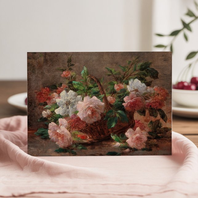 Cartão Uma cesta com Rosas | Eugene Petit (Criador carregado)