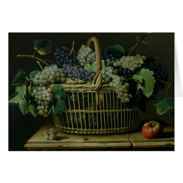 Cartão Uma cesta das uvas (Frente Horizontal)