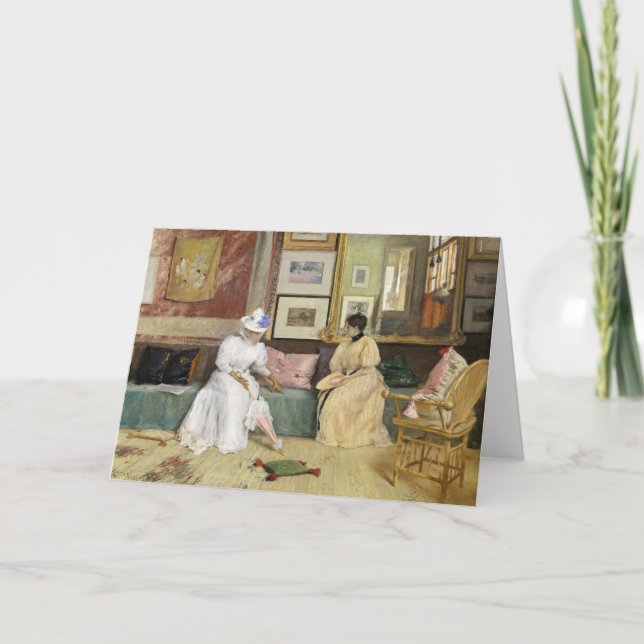 Cartão Uma Chamada Amigável | William Merritt Chase (Frente)