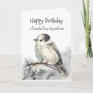 Cartão Uma Cinza canadiana de Jay Personality Birthday