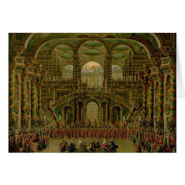 Cartão Uma dança em um palácio Rococo barroco (Frente Horizontal)