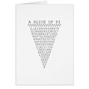 Cartão Uma fatia de números de pi