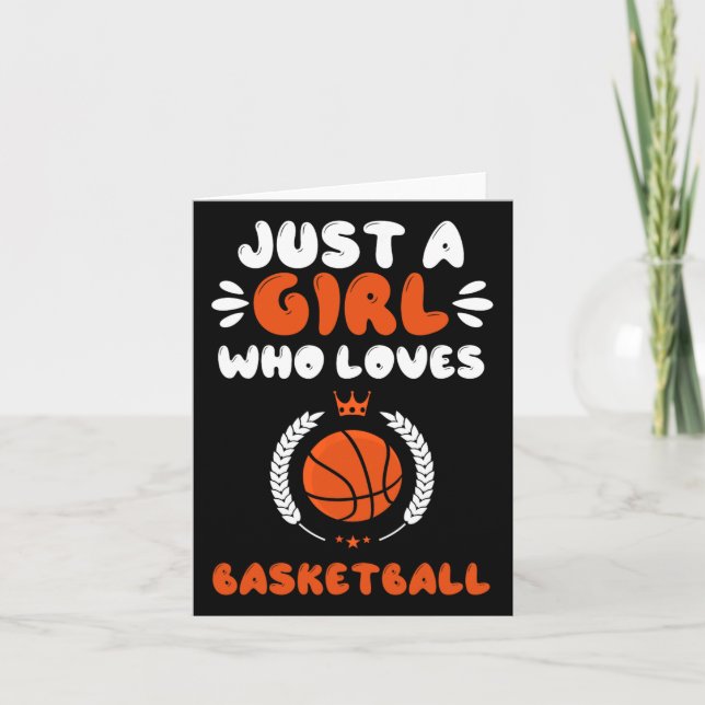Cartão Uma garota que ama basquete (Frente)