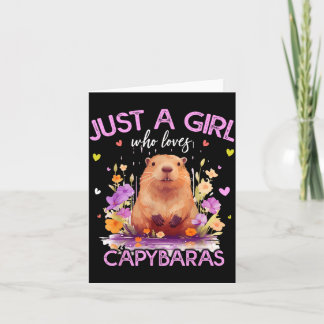 Cartão Uma garota que ama capivaras para mulheres girlspn