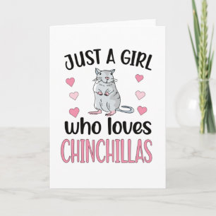 Cartão Uma garota que ama Chinchillas como a mamãe Chinch