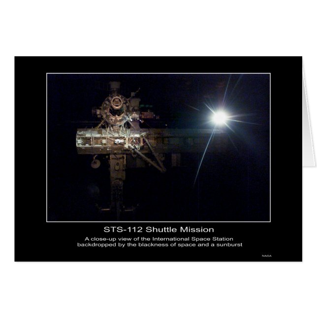 Cartão Uma ideia do fim-acima da estação espacial (Frente Horizontal)