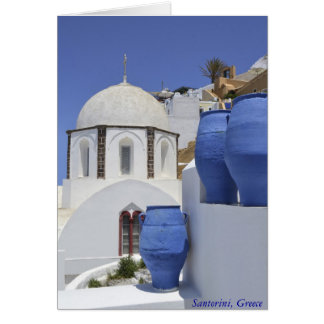 Cartão Uma igreja em Santorini, Grécia