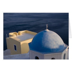 Cartão Uma Igreja Ortodoxa perto do mar, Oia Santorini