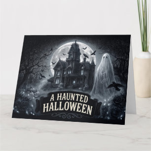Cartão Uma Ilustração Gótica Vintage de um Halloween Asso