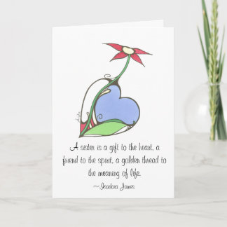 Cartão Uma irmã é um presente ao coração…