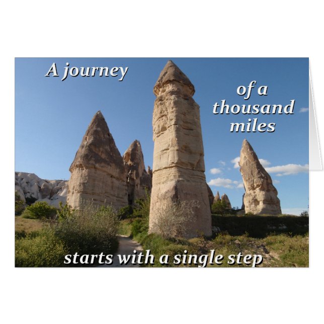 Cartão Uma jornada começa com um solteiro. (Frente Horizontal)