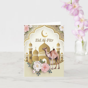 Cartão Uma jornada de fé com Camels Eid Mubarak