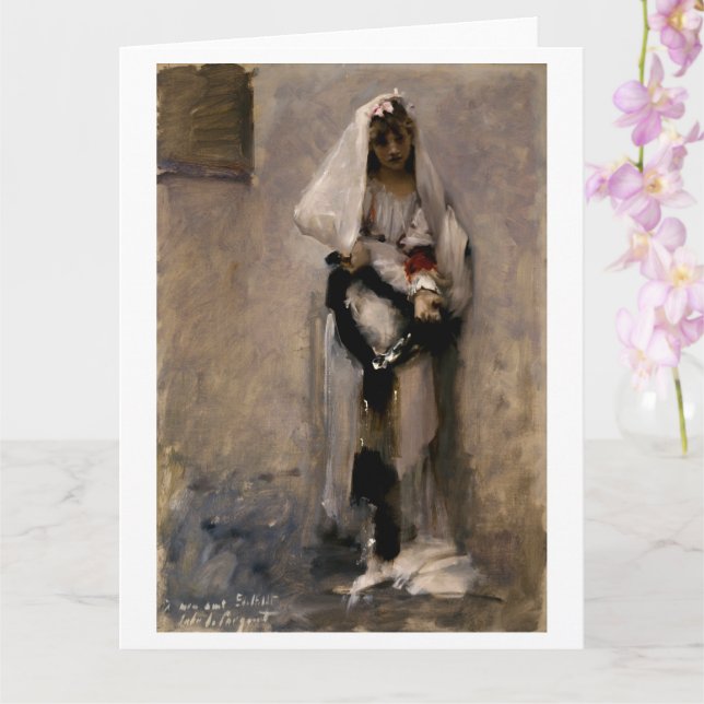 Cartão Uma mendigo parisiense, John Sargent 1880 (Orquídea)
