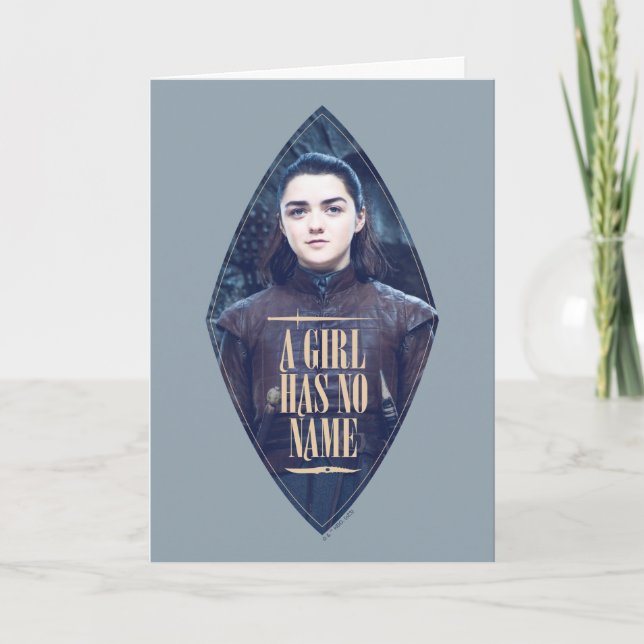 Cartão "Uma Menina Não Tem Nome" Arya Stark Graphic (Frente)