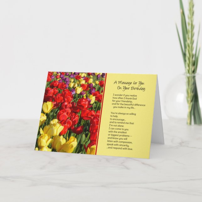 Cartão Uma mensagem para você no seu aniversário... Relig (Frente)