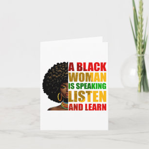 Cartão Uma Mulher Negra Está Falando Ouça E Aprenda Afroc