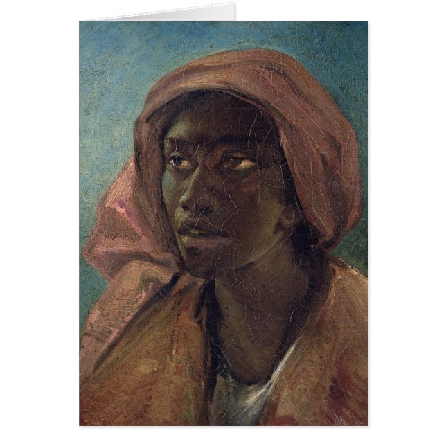 Cartão Uma mulher nova do negro (Frente)