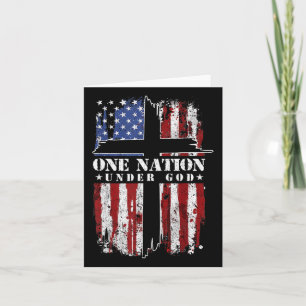 Cartão Uma Nação Sob Deus Atravessa A Bandeira 4 De Julho