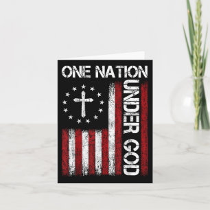 Cartão Uma Nação Sob Deus Bandeira 4 De Julho Patriótico
