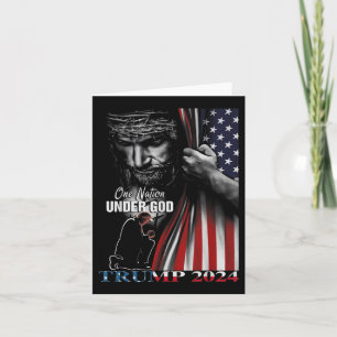 Cartão Uma Nação Sob Deus Trump 2024, Bandeira de Deus Am