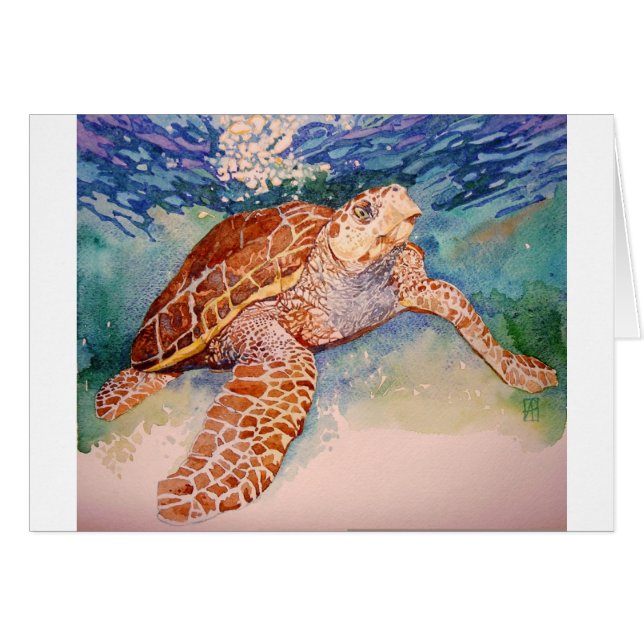 Cartão Uma natação da tarde (Frente Horizontal)