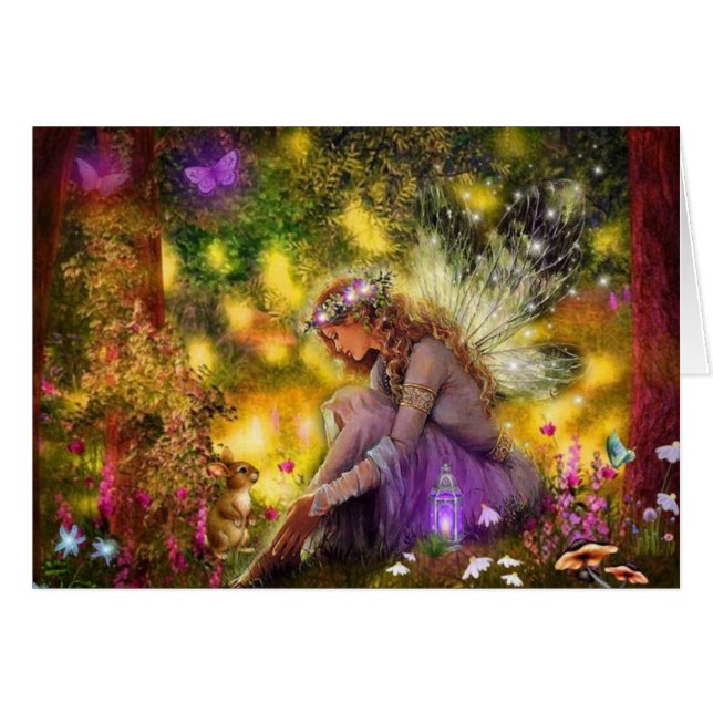 Cartão Uma Nova Fada de Fantasia de Freindship (Frente Horizontal)