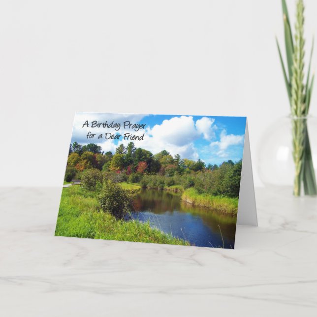 Cartão Uma oração de aniversário para um querido amigo (Frente)