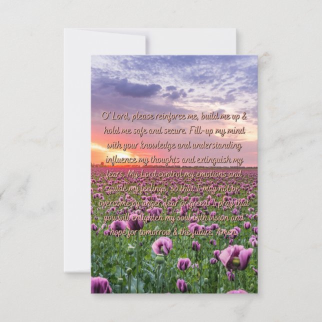 Cartão Uma Oração Para Compreender Diariamente A Saudação (Frente)