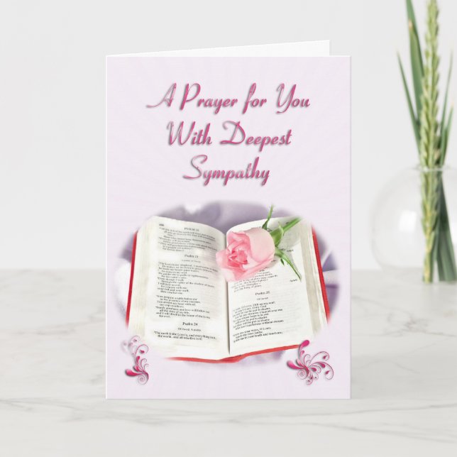Cartão Uma oração vindo com profunda simpatia (Frente)