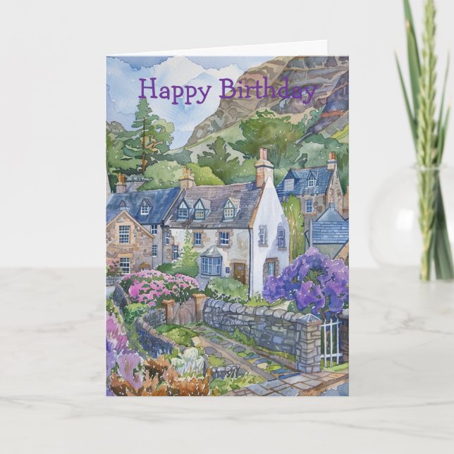 Cartão Uma Pacífica Aldeia Escocesa (Frente)
