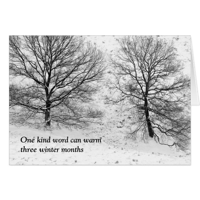 Cartão Uma palavra gentil pode aquecer (Frente Horizontal)